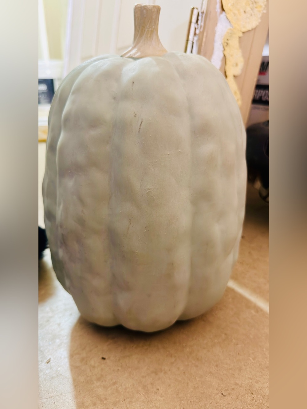 Heaby plastic Decorative Pumpkin - Soft Sage Green Home Accent